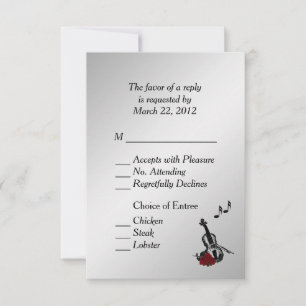 Silver Violin Music OSA med Entree Choices Kort