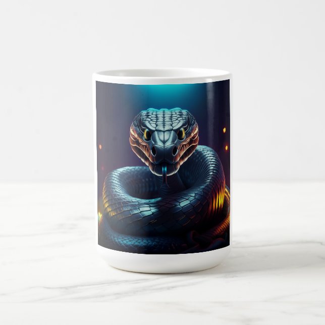 Silver Viper Orm Tunga Flickar Kaffemugg (Center)