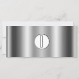 Silver Vit Blank Glänsande Monogrampresentcertifik