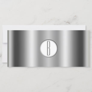 Silver Vit Blank Glänsande Monogrampresentcertifik
