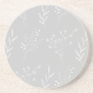 Silver Vit Blommig Boho Bröllop Underlägg