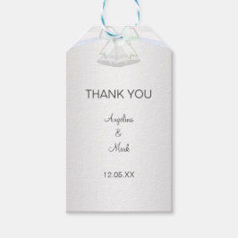 Silver Vit Bröllop Presentetikett