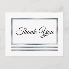 Silver | Vit modern enkel Elegant Tack Vykort