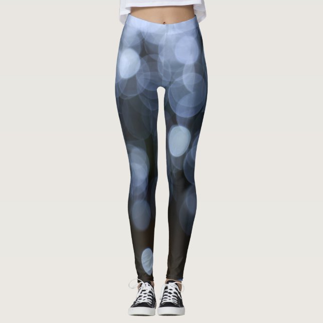Silver, vit nattbakgrund vid bågen. leggings (Framsida)