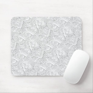 Silver Vita Snöre Mönster Musmatta