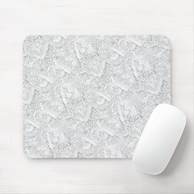 Silver Vita Snöre Mönster Musmatta (Med mus)