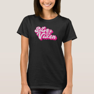 Silver Vixen Rosa Retro Script Mors dag Slogan T Shirt
