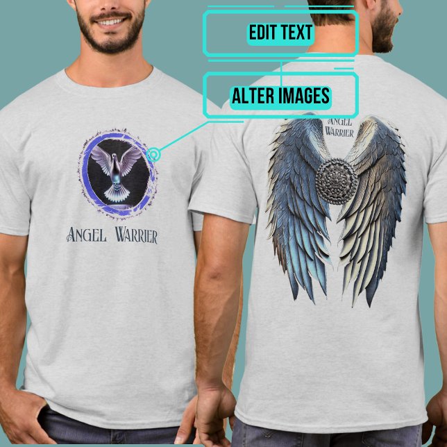 Silver Warrier Angel Vingar T Shirt (Be an inspiration to those around you with an "angelic" presence.)