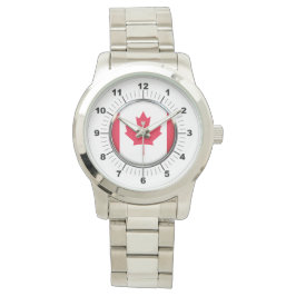Silver Watch, Flagga Oversized, Kanada Armbandsur