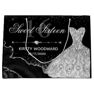 Silver Watercolor Klänning & Glam Edge Sweet 16