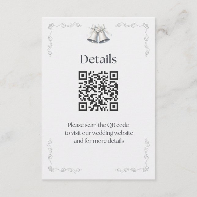 Silver Wedding Bells Detaljer Bifogat Tilläggskort (Framsida)