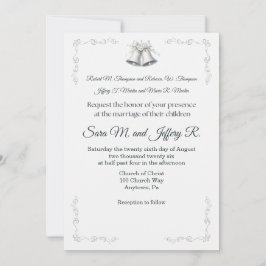 Silver Wedding Bells Wedding Invitation Inbjudningar