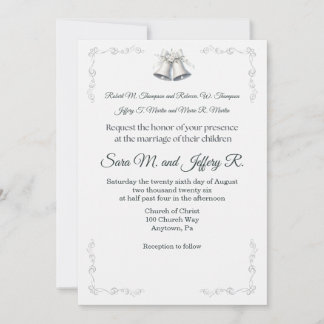 Silver Wedding Bells Wedding Invitation Inbjudningar