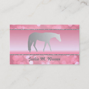 Silver Westernare Pleure Horse på Rosa Brokeh Visitkort