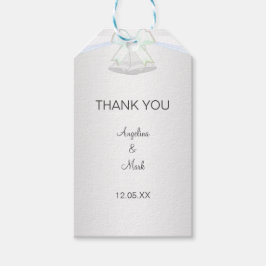 Silver White Bröllop Presentetikett