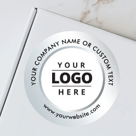 Silver White Business Logotyp Shipping Promotional Runt Klistermärke