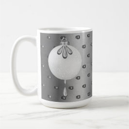 SILVER & WHITE CHRISTMAS ORNATIONS KAFFEMUGG