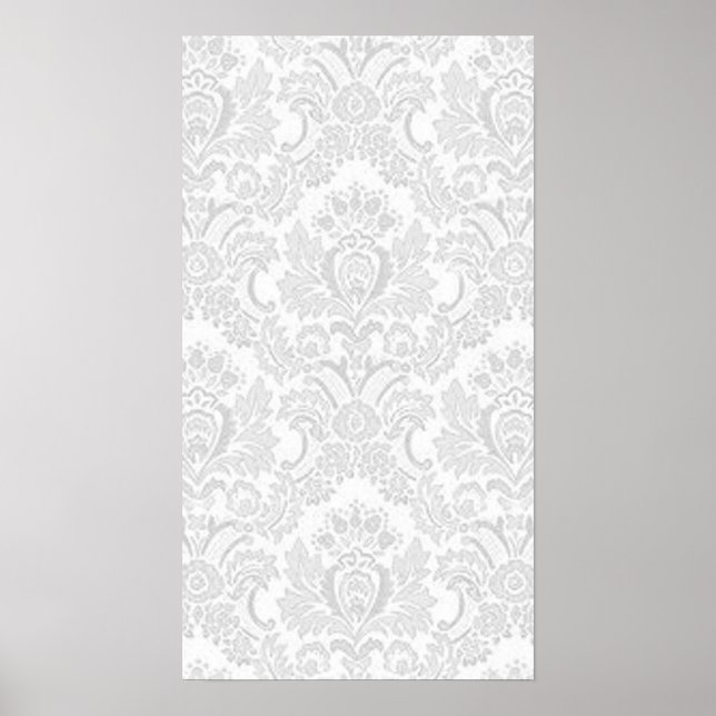 Silver & White Damask Poster (Framsidan)