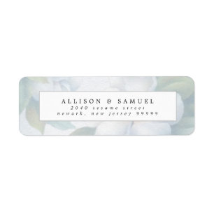 Silver White Dogwood Blommars Returadress Etikett