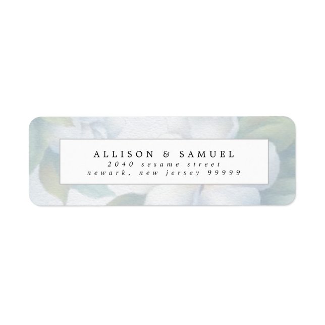 Silver White Dogwood Blommars Returadress Etikett (Framsidan)