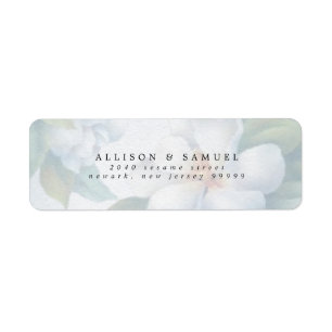 Silver White Dogwood Blommars Returadress Etikett