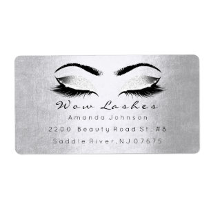 Silver White Grått Glitter Makeup Lash Extension Fraktsedel