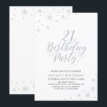 Silver & White | Modern Chic 21-årsfest Inbjudningar<br><div class="desc">Låt oss fira din 21-årsdag med denna stiliga födelsedagsinbjudan. Denna design har chic silvertypografi på framsidan och silverglittrig grafik med ett foto på baksidan. Ersätt provfotot med ditt eget eller ta bort det om du inte vill ha det. Bakgrundsfärgen är vit, men du kan ändra den för att matcha din...</div>