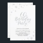 Silver & White | Modern Chic 60:e Födelsedagsfeste Inbjudningar<br><div class="desc">Låt oss din 60-årsdag med den här snyggten-festinbjudan. Den här designen har silver-typografi i chic på gnistra framsida och silver med ett foto på baksidan. Ersätt exempelfotot med ditt eller radera det om du inte vill ha det. Bakgrunden till färg är vit, men du kan gärna ändra den så att...</div>