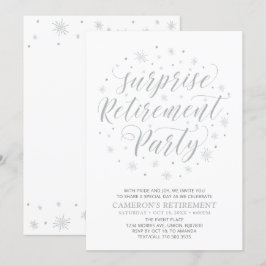 Silver & White | Modern överraskning Pension Party Inbjudningar