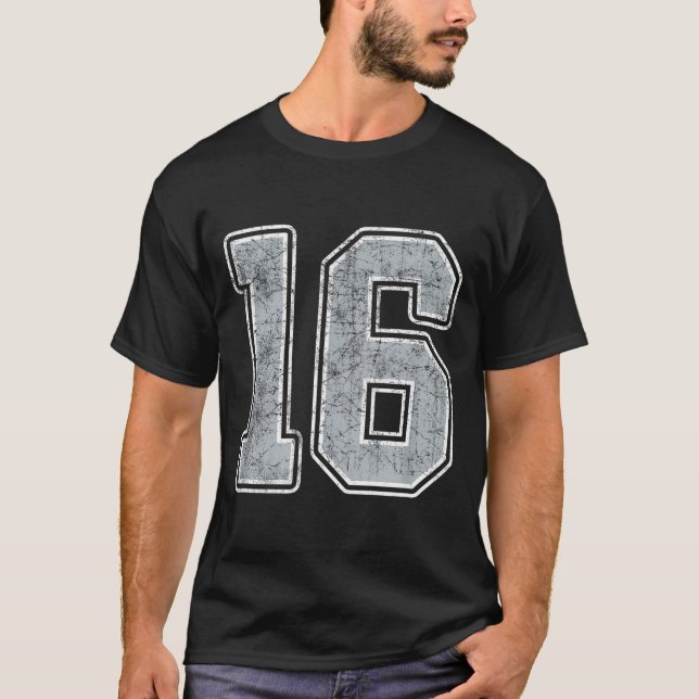 Silver White Number 16 Tröja Spelaruniform #16  (Framsida)