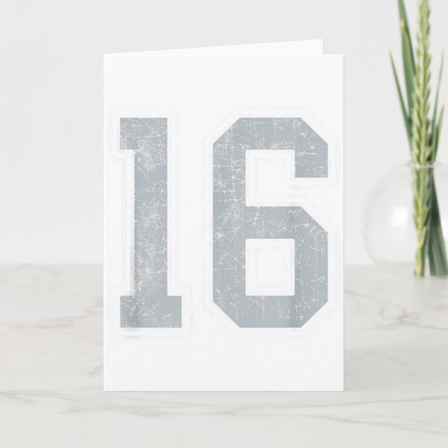 Silver White Number 16 Tröja Spelaruniform #16  Kort (Framsida)