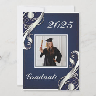 Silver White Studenten 2025 Inbjudningar