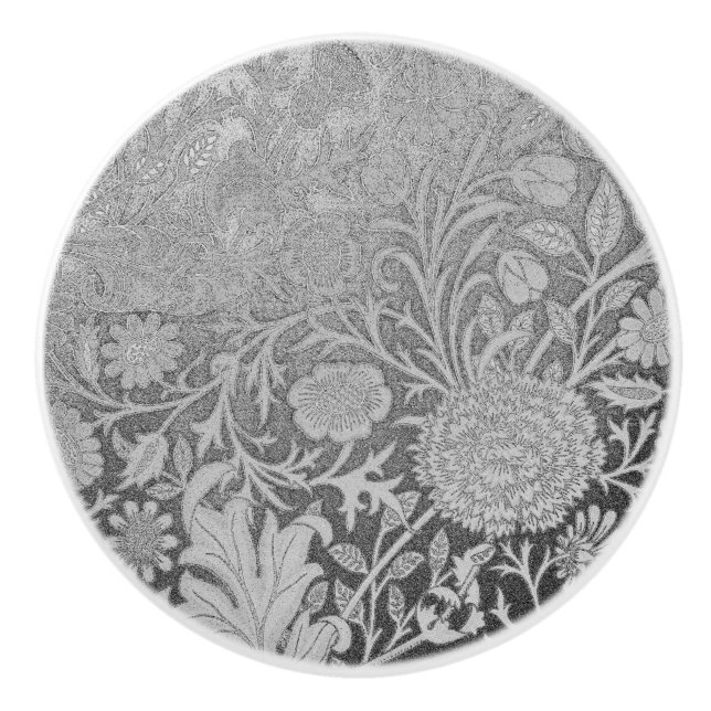 Silver,William Morris,rekonstruerad,blommigt,mönst Knopp (Framsidan)