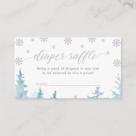 Silver Winter Baby Shower Diaper Raffle Biljett Tilläggskort