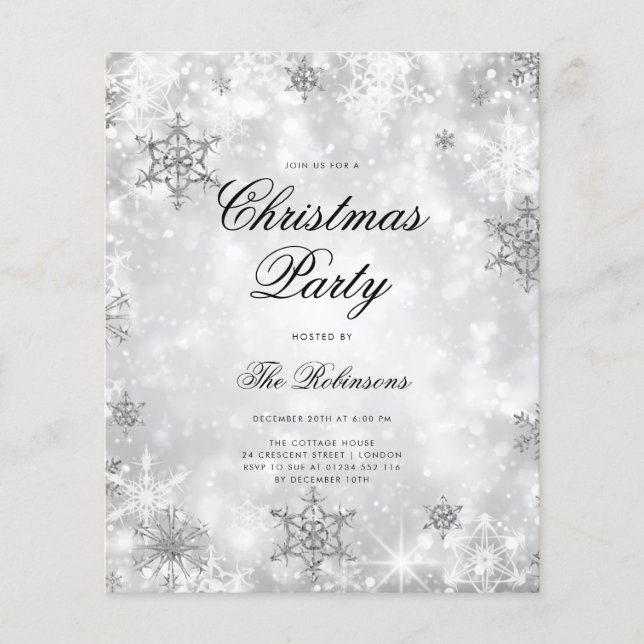 Silver Winter  Helgdag Inbjudan Program & Menu (Framsidan)