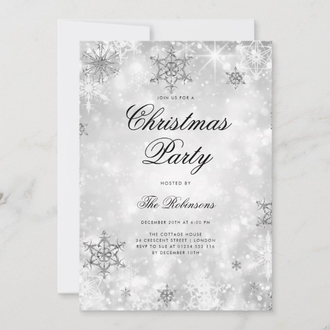 Silver Winter  Helgdag Inbjudan Program & Menu (Framsida)