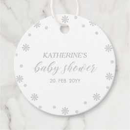 Silver Winter Wonderland Baby Shower Tack Gåvor Etiketter