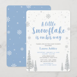 Silver Winter Wonderland, Boy Baby Shower Inbjudningar