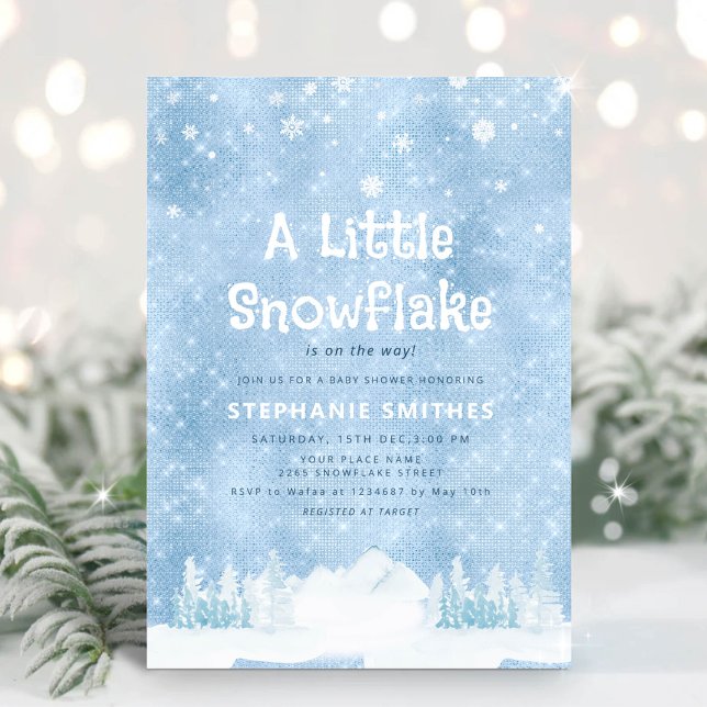 Silver Winter Wonderland, Boy Baby Shower/Sprinkle Inbjudningar (Skapare uppladdad)