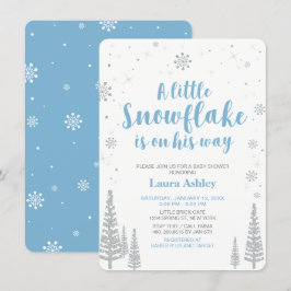 Silver Winter Wonderland, Boy Baby Shower/Sprinkle Inbjudningar