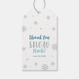 Silver Winter Wonderland Tack snö så mycket Presentetikett