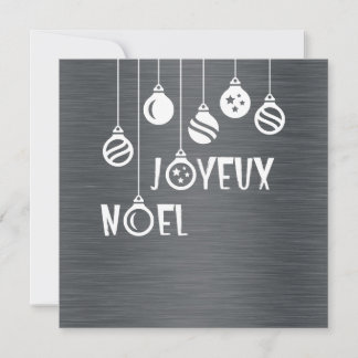 Silver wish card "Joyeux Noel" Julkort