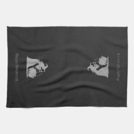 Silver Witch & Cauldron Halloween Kökshandduk