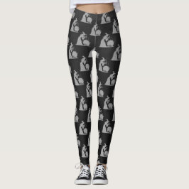 Silver Witch & Cauldron Halloween Leggings