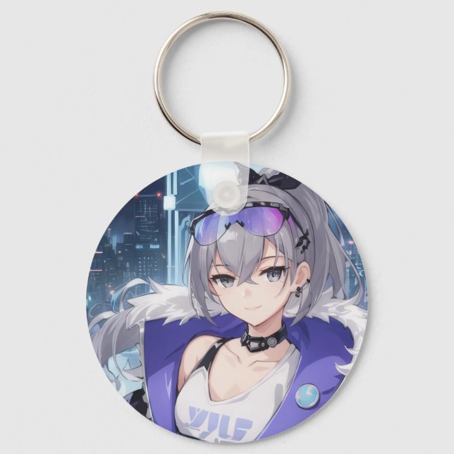 Silver Wolf fan art 1 Nyckelring (Framsida)