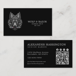 Silver Wolf Professional Barber Shop Qr-kod Visitkort