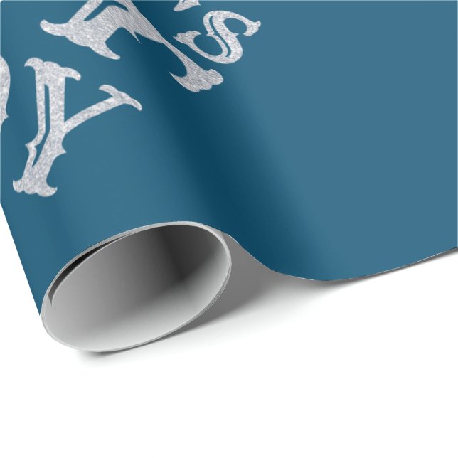 Silver World's Best Pappa Fars dag Glitter Presentpapper (Rullad Hörn)