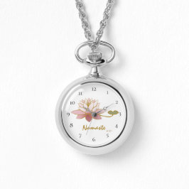 *~* Silver Zen Rosa Namaste Rosa Flower Andlig Armbandsur