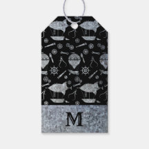 Silver Zinc Steampunk Airships Monogram