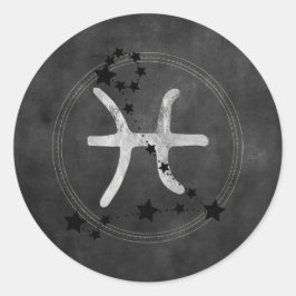 Silver zodiac Pisces twin fish astrology journal Runt Klistermärke